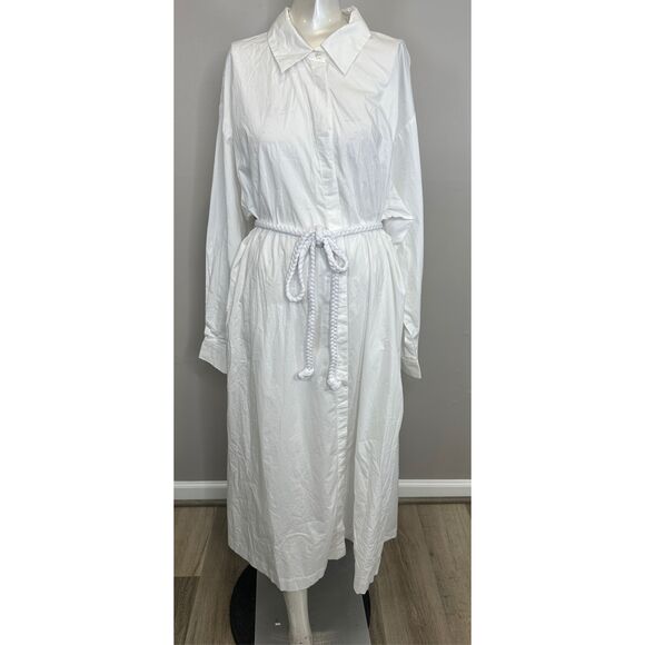 Xirena Katia Cotton Poplin Tie-Waist Midi-Dress Size X-Large $298 - Picture 3 of 8